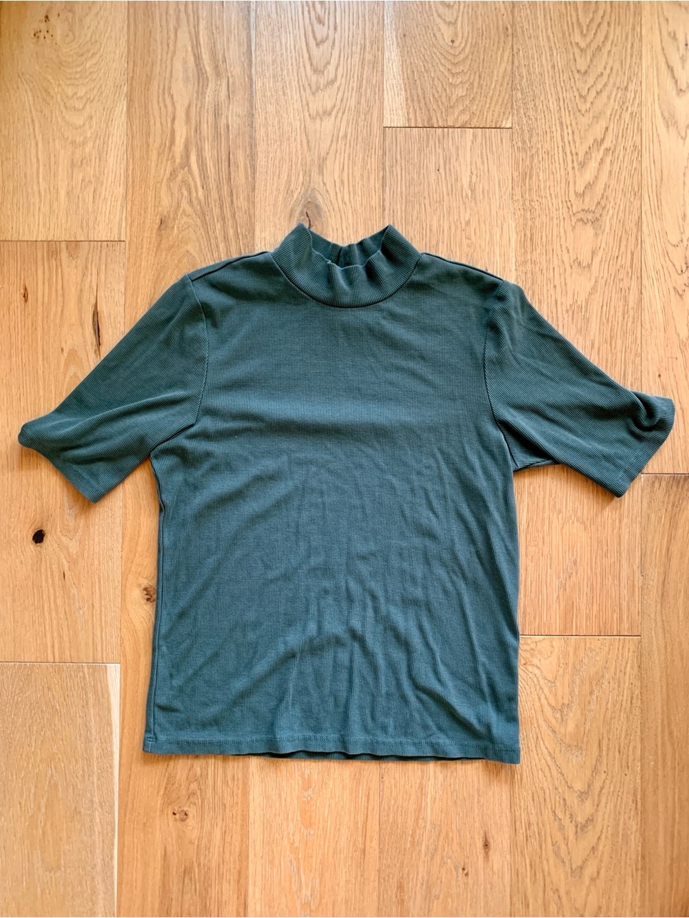 Marine Layer Slim Mock Neck Tee in Deep Green
